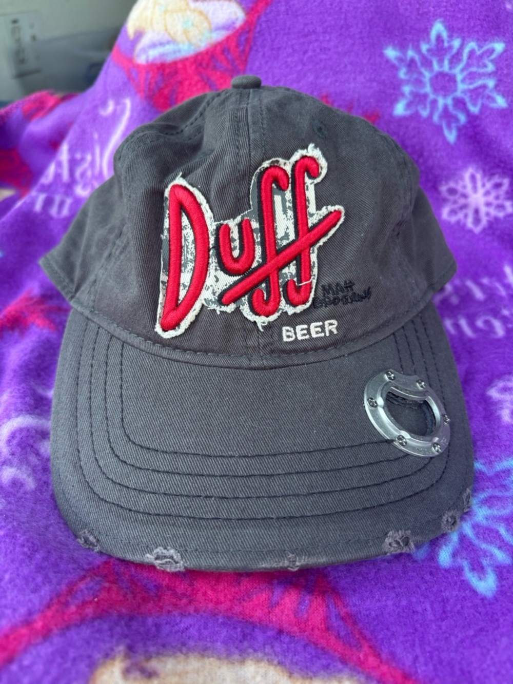 The Simpsons Duff Beer Baseball Cap Hat With Real Bottle Opener